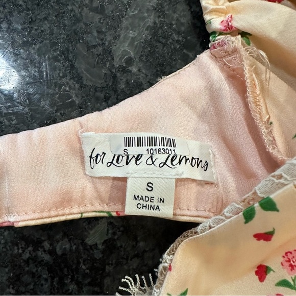 For Love & Lemons Aster Floral Bodysuit Peach Size Small - Picture 8 of 8